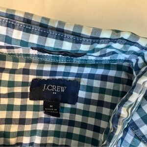 J Crew Factory Men’s blue and green checkered button down shirt slim M